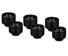 Thermal Grizzly DeltaMate Compression Fitting, Brass, G1/4″ Thread – Juodas, ST16, Pack of 6