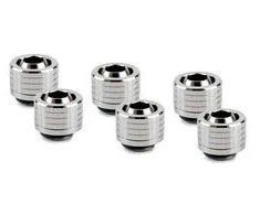 Thermal Grizzly DeltaMate Kompressions-Fitting, Messing – Gloss Nickel, ST13, 6er-Pack