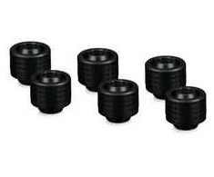 Thermal Grizzly DeltaMate Compression Fitting, Brass, G1/4” Thread – Juodas, ST13, Pack of 6