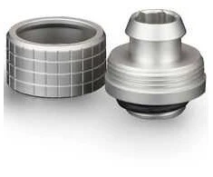 Thermal Grizzly DeltaMate Compression Fitting, Brass, G1/4″ Thread – Nickel, ST16, Pack of 6