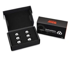 Thermal Grizzly DeltaMate Plug Verschlussstopfen, Messing - Gloss Nickel, 6er-Pack