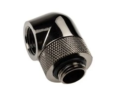 XSPC Adapteris 90 Degree G1/4 Inch Male to G1/4 Inch Female – Rotatable, Juodas Chrome, Pack of 4