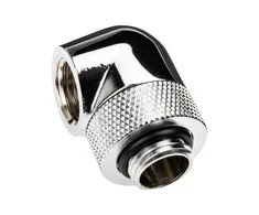 XSPC adapteris 90 laipsnių G1/4 colio kištukas į G1/4 colio kištuką - pasukamas, chromuotas