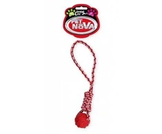 Aqua Nova Virvė su kamuoliu 11cm raudona su mėtų kvapu, cypiantis