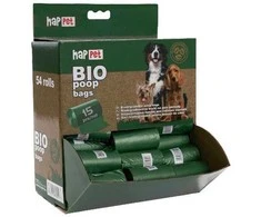 HapPet BIO maišeliai ekskrementams 16 ritinėliai (žali)