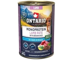 Ontario Adult Monoprotein Ėrienos paštetas su Rudaisiais Ryžiais 400g
