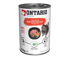 Ontario Cat Can jautiena with lašiša and Spirulina 400g (Jautiena su lašiša ir spirulina)