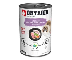 Ontario Cat Can vištiena with kalakutiena and Sea Buckthorn 400g (Vištiena su kalakutiena ir šaltalankiu)