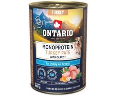 Ontario Puppy Monoprotein Kalakutienos paštetas su Morkomis 400g