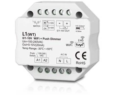 0/1-10V WiFi + RF + PUSH valdiklis, veikia per WIFI ir TUYA