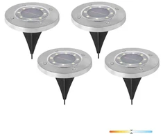 0,024W LED įsmeigiamas šviestuvas su saulės baterija CLAVO G2, chromo sp., 4000K, IP44, 4vnt. komplekte