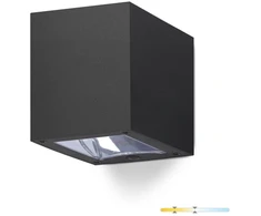Sieninis šviestuvas 0,06W LED sieninis fasado šviestuvas QUERK, juodas, 3000/4000K, IP54, su saulės baterija