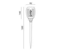 Bikuva.lt 0,12W LED įsmeigiamas lauko šviestuvas, juodas, 1800K, su saulės baterija