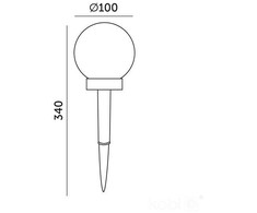 0,12W LED įsmeigiamas šviestuvas su saulės baterija GLOBE, juodos sp./tamsus gaubtas, 3000K, IP44