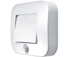 Sieninis šviestuvas Solar Plus 0,25W LED sieninis naktinis šviestuvas NIGHTLUX, baltas, 4000K, su baterija ir judesio davikliu, IP54