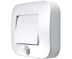 Sieninis šviestuvas Solar Plus 0,25W LED sieninis naktinis šviestuvas NIGHTLUX, baltas, 4000K, su baterija ir judesio davikliu, IP54