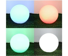 0,2W LED įsmeigiamas šviestuvas su saulės baterija GARDEN BALL, baltas, RGB, IP65