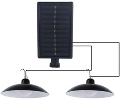 Pakabinamas šviestuvas 0,5W LED pakabinamas lauko šviestuvas su saulės baterija SWAY, juodas, 6000K, IP44