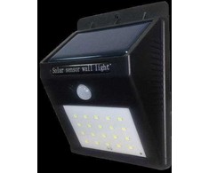 0.75W LED fasado šviestuvas OPTONICA, juodas, 6000K, IP54, su saulės baterija ir judesio/būvio davikliu