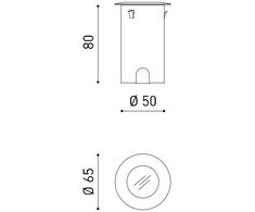 1/2,1/3,2W įleidžiamas į žemę lauko šviestuvas DARK, juodas, 2700K, IP67, 40º