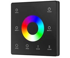 1 zonos RGB/RGBW LED apšvietimo valdiklių sieninis reguliavimo pultas LUXSONN, juodas