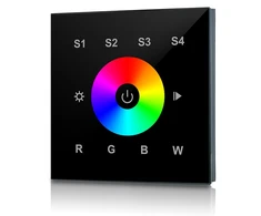 1 zonos RGBW LED juostų imtuvų Perfect RF įleidžiamas sieninis reguliavimo pultas LUXSONN LUX-2820B