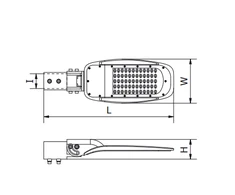 100W LED gatvės šviestuvas INDIANA, pilkas, 4000K