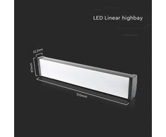 V-tac 100W LED linijinis sandėlio šviestuvas, juodas, 6500K