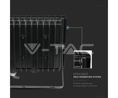 V-tac 100W LED prožektorius, E-serija, juodu korpusu, 6500K