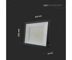 V-tac 100W LED prožektorius, juodas, 3000K