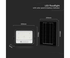 100W LED prožektorius su saulės baterija, juodas, 2000-8000K, dimeriuojamas