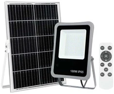 100W LED prožektorius su saulės baterija BARES, pilkas, 4000K