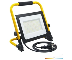 100W LED prožektorius su stovu TIGRA, juodos/geltonos sp., 4000K, IP54