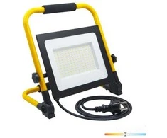 100W LED prožektorius su stovu TIGRA, juodos/geltonos sp., 4000K, IP54