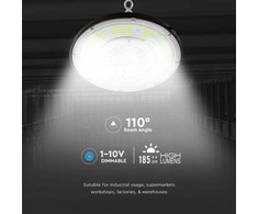 V-tac 100W LED UFO sandėlio šviestuvas, juodas, 4000K, dimeriuojamas