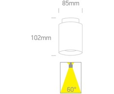 Lubinis šviestuvas 10+2W LED paviršinis šviestuvas, baltas, 3000K, 12112A/W/W