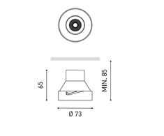 10,3W LED įleidžiamas šviestuvas ARKOSLIGHT SHOT LIGHT M, baltas, 4000K, IP20