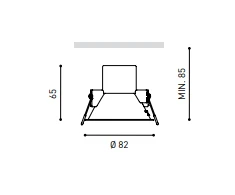 Bikuvalt 10,3W LED įleidžiamas šviestuvas ARKOSLIGHT SHOT LIGHT M, 3000K, baltas