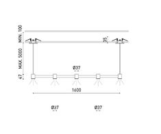 10,5W LED pakabinamas šviestuvas ART MODULAR 5, šlifuoto aukso sp., 3000K, 160cm