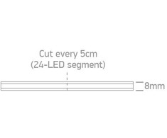 10,5W/m lanksti COB LED juosta, 24V, IP20, 480LEDs/m, 2700K, 7844E/EW