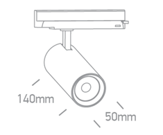 10W LED akcentinis šviestuvas į 3 fazių bėgelius, baltas, 3000/3500/4000K, 65606AT/W/V