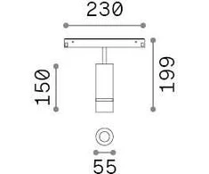 Pakabinamas šviestuvas Ideal Lux 10W LED akcentinis šviestuvas į magnetinę sistemą EGO, juodas, 3000K, 48V, 330730
