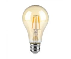 V-tac 10W LED filamentinė lemputė, E27, A60, 2200K, gintaro sp.