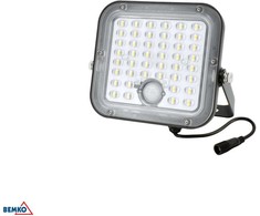Bemko 10W LED įkraunamas prožektorius su saulės baterija ir judesio davikliu, juodas, 4000K, IP65