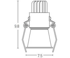 10W LED įleidžiamas šviestuvas, juodas, 3000K, S076