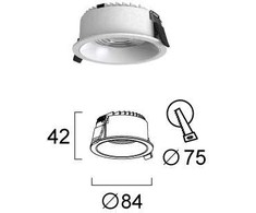 10W LED įleidžiamas šviestuvas LUIGI, baltas, 3000/4000/6500K, 4334900