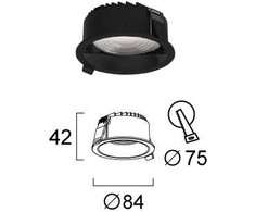 10W LED įleidžiamas šviestuvas LUIGI, juodas, 3000/4000/6500K, 4334901
