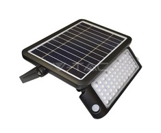 10W LED lauko šviestuvas V-TAC, su saulės baterija, juodas, 4000K (natūraliai balta)