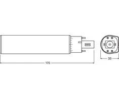 Ledvance 10W LED lemputė DULUX, G24q-3, baltos matinės sp., 3000K