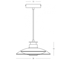10W LED pakabinamas šviestuvas, juodas/dūmų sp. stiklas, 3000K, dimeriuojamas, 25142